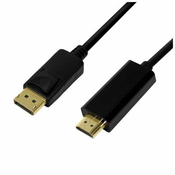 LogiLink CV0126 prilagodnik za video kabel 1 m DisplayPort HDMI Tip A (Standard) Crno