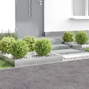 Vidaxl Robovi trave 4 kos 100 x 60 x 20 cm Jeklo Srebrna
