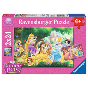 Ravensburger Sestavljanka Disneyjeve princese in njihovi ljubljenčki 2x24 kosov