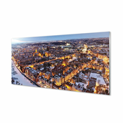 tulup.si Slika na akrilnem steklu Gdansk zimska panorama reka 125x50 cm 4 obešalnika