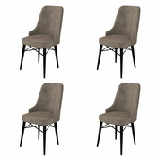 HANAH HOME Set 4 stolice Pare Cappuccino Black