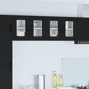 Zidni stakleni ormaric PORTO 2 pcs Crna 60 x 31 x 40 cm