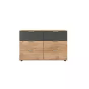 KOMODA 130/83/41 cm grafitno siva, boja hrasta
