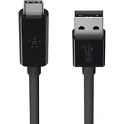 Belkin USB 3.1 prikljucni kabel Belkin [1x USB 3.0 utikac A - 1x USB utikac C] 1 m crna nezapaljiv