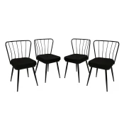 Hanah Home Set 4 trpezarijske stolice Yildiz 943 V4 Crni