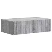 vidaXL Stenska stranska miza Siva Sonoma 59 x 34,5 x 17 cm