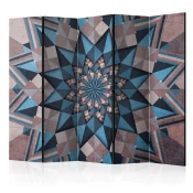 Paravan u 5 dijelova - Star Mandala (Brown and Blue) II [Room Dividers] 225x172