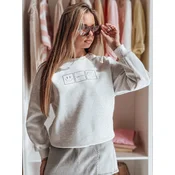 Bluza damska oversize z haftem EASYJOY szara Dstreet