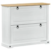 Vidaxl omara za čevlje Corona Bela 99 x 32 x 85 cm Masivno borovo les
