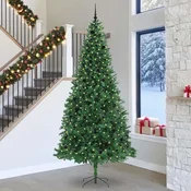 vidaXL vidaXL Umestno božično drevo Zelena 300 cm PVC in kovina in plastika, (5000067445)