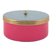 Rožnata dekorativna kovinska škatla za shranjevanje o 16x6 cm Double Funky – PT LIVING