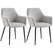 Homestar Jedilni stol komplet 2 kosa 54x57x80 cm siva