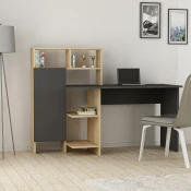 Hanah home Radni sto 135x111,8x60?cm Antracit-Hrast