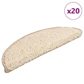 Prostirke za stepenice 20 kom 56x17x3 cm krem poluokrugle