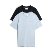 TOMMY HILFIGER Majica svetlo modra / črna / bela