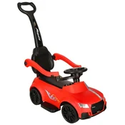 Northix Voziček Rider Push Car 3v1 z zvočnimi lučkami rdeče barve