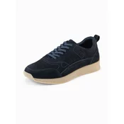Ombre Mens lightweight suede sports style sneakers - navy blue