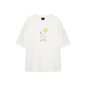Pull&Bear Majica rumena/svetlo siva/črna/bela