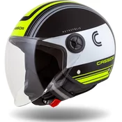 Cassida Handy Metropolis otvorena motociklisticka kaciga crno-bijela-fluo žuto-siva
