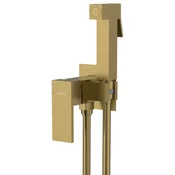 CUBEMIX concealed bidet mixer tap with stop spray, square, gold matt - Zlata mat barva - Sapho - CUBEMIX - 72 - Medeninasti - Vzvod - Kvadratni - 70 - 14