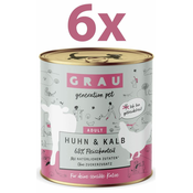 Grau GP Adult konzervirana hrana za macke, piletina i teletina, bez žitarica, 6 x 800