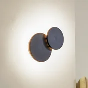Lucande LED stenska svetilka Elrik, črna, višina 20 cm, kovina - Hodnik - Sodobni