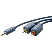 clicktronic Avdio priključni kabel clicktronic [1x cinch vtič 3.5 mm - 2x Cinch vtič] 2 m moder pozlačen vtični kontakt