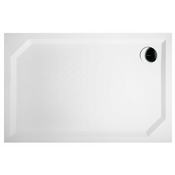 Kad za prho iz litega marmorja SARA, 120 x 80 x 4 cm - Bela - 120.00 - 36 - 2.00 - Liti marmor - Vgrajen v tla - Pravokotna - 90.00 - Gelco - CULTURED MARBLE - 80.00 - 120x4x80 cm