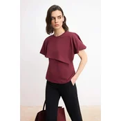 Trendyol Milla Ženska majica TWOSS26TS00199, Bordo