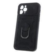 Silikonski ovitek Armor Ring z zaščito kamere za Honor 600/Honor 600 Pro - črn