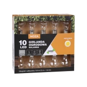 GARDEN LINE Solarni vrtni venec 10 LED, svetlobna veriga tople bele barve 3,8 m