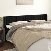 Vidaxl vidaXL Vzglavnik s krilci, črn 183x16x78/88 cm, žamet