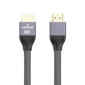 WOZINSKY HDMI 2.1 8K 60 Hz 48 Gbps 4K 120 Hz 2K 144 Hz kabel 5 m srebrni
