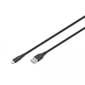 Digitus AK-600108-005-S kabel Lightning 0,5 m Črna