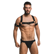 Master Series Rave Harness Elastic Chest Harness with Arm Bands S/M