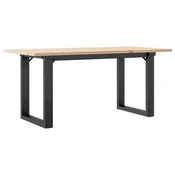 Vidaxl Klubska mizica O okvir 90x40x45 cm trdna borovina jeklo
