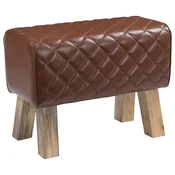 vidaXL klop 60 x 30 x 45 cm Pravo usnje Rjav diamant