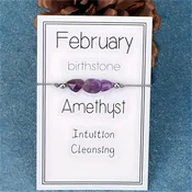 Zapestnica z mesečnim kamnom - Februar / Ametist KP38769