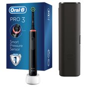ORAL-B elektricna cetkica za zube Pro3 3500 Cross Action Black Edition + Bonus Travel Case