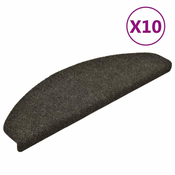 Prostirke za stepenice, samoljepljive, 10 kom. 65x21x4 cm, antracit, poluokrugle, velike