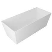 Gelco Elegantna prostostoječa kopalna kad KVADRIE, 1590x650x550mm, bel sijaj, liti marmor