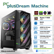 PCPLUS Dream Machine Ryzen 7 7700X 32GB 2TB NVMe SSD GeForce RTX 4080 16GB Windows 11 Home gaming stolno racunalo