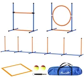 Homestar Komplet za pasjo agilnost 4-delni nastavljivi ovire in trening oprema 352x66x69 cm oranžna