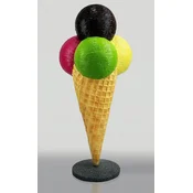 Casa Padrino XXL decorative ice cream in a cone colorful H. 134 cm - Ice cream parlor decoration