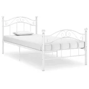 shumee vidaXL Posteljni okvir bel kovinski 90 x 200 cm