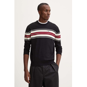 Volnen pulover MSGM moški, črna barva, 3740MM208.247594