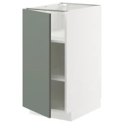 METOD Podni element s policama, bela/Nickebo mat sivozelena, 40x60 cm