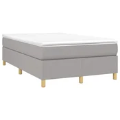 Vidaxl Box spring postelja z vzmetnico svetlo siva 120x190 cm blago