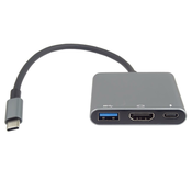 PremiumCord Adapter USB-C na HDMI USB3.0 PD, ločljivost 4K in FULL HD 1080p