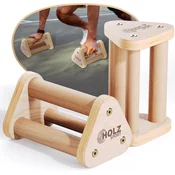 SportBaby Push up bar, lesene ročke za sklece - 3 različne debeline oprijema - 500 kg nosilnosti, svetlo rjava